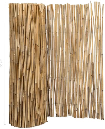 Masters of Bamboo® Rietmat Royal 8-10 mm - 600 x 80 cm - Natuurlijke schutting op rol - Balkonscherm van riet