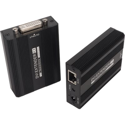 DVI-extender 1920x1080p bij 60Hz PoE, enkele voeding, plug-and-play, video-extender 100-240V VK EU Plug black