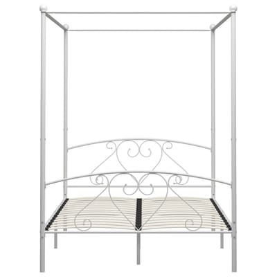 vidaXL - Hemelbedframe - metaal - wit - 140x200 - cm
