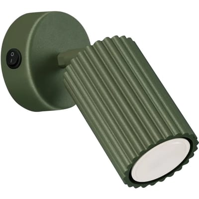 Sollux Lighting Wandlamp Karbon - GU10 - olijfgroen - aluminium - 16x8x8cm