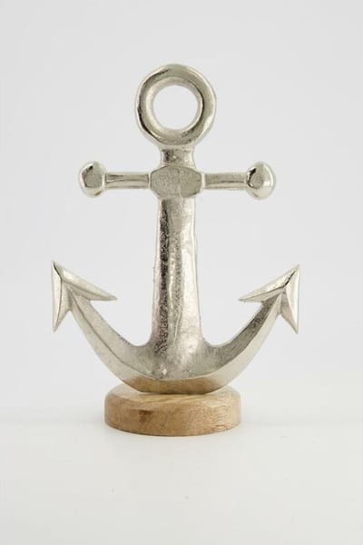 Maritiem (strand Artikelen) - Anchor Aluminum 28x10x18cm Natural