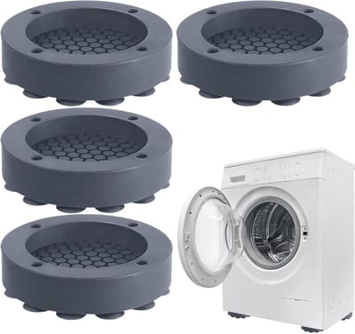 Wasmachine Voetkussens - Antislipmat Vibratiedemper - Apparaten Stabiliseren - Hoogwaardig Siliconenmateriaal - 4 Stuks 6.2cm Bodem - Zwart