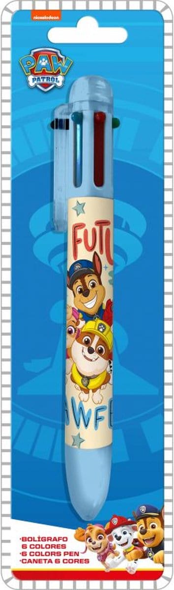 PAW Patrol 6 Kleuren Pen – 6 x 21 CM in Blister – Schoolpen
