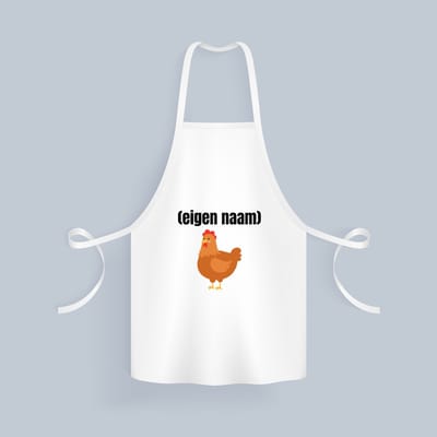 Akyol - kip met eigen naam Keukenschort - Kippen - kippen liefhebbers - iemand die houdt van kippen - verjaardag - cadeau - kado - 82 bij 71 cm