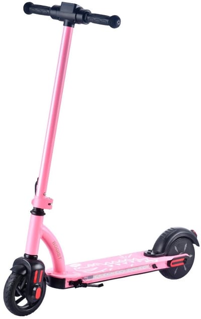 BOGIST Elektrische Kinderstep 8-12 Jaar – Kinderen Inklapbaa – 100W – 10 km/u – 24V 2,6Ah – LED Verlichting – Roze
