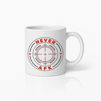 Never AFK Gamer Mok – 330 ml Gaming Koffiebeker – Stoer FPS Sniper Ontwerp – Perfect Cadeau voor PC-Gamers en Esports Fans