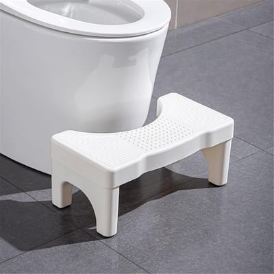 Toiletkruk - Badkamerkrukje Opstapje - Verbeterde Houding - Draagbaar En Opvouwbaar - 300 Gram - Wit