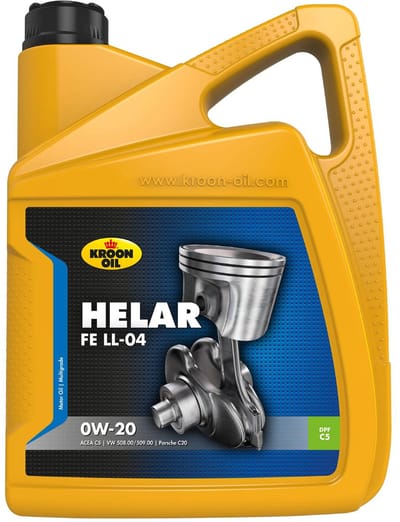 Kroon-Oil Helar FE LL-04 - Synthetische 04 0W-20 Motorolie - 5 Liter - Helder