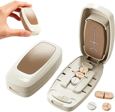 Pillensnijder - Geschikt voor 1/2, 1/3 en 1/4 Tabletten - Instelbaar & Nauwkeurig - Draagbaar - Wit