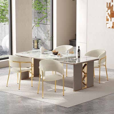 BLACKCOLORS 4 moderne stoelen met schuine poten, verstelbare poten en corduroy bekleding, ideaal voor de woonkamer, open kantoren, eetkamer (beige)