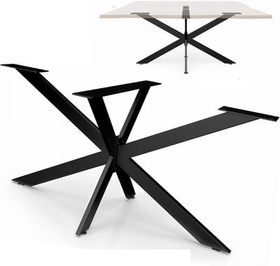 Tafelframe Spin - Metalen poten - Tafelonderstel - Gepoedercoat staal - 120x78x71 cm - Zwart