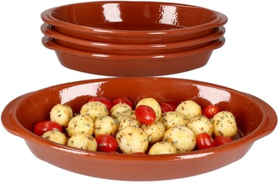Set van 4 ovale ovenschalen Boris klei 32x18cm M 99519