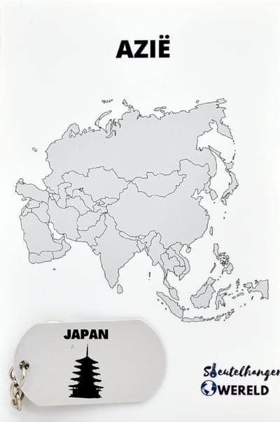 Japan Sleutelhanger inclusief kaart – Japan cadeau – beste land- Leuk kado voor je Vriend om te geven - 2.9 x 5.4CM