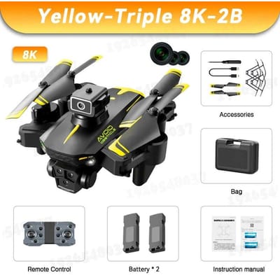 Nieuwe KY605S Rc Drone GPS 8K Professioneel met ESC Drie camera's Groothoek optische stroom Positionering Vierweg obstakel vermijden Quadcopter 5000M 8K-2B