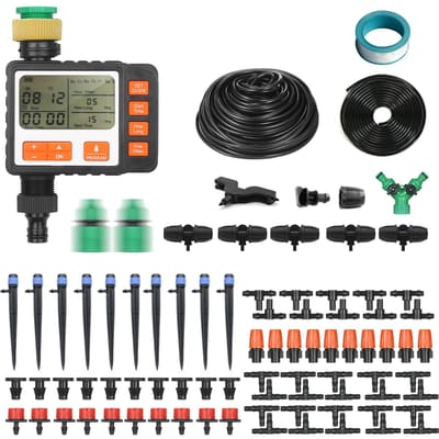 Kits d'irrigation goutte à goutte de BXJ-009, système d'irrigation de minuterie de tuyau de robinet d'eau de minuterie d'eau numérique EU Thread noir