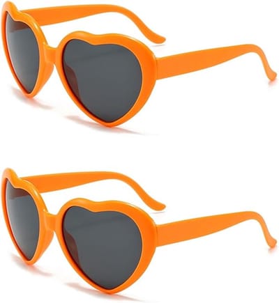 Zonnebril hartvorm - oranje - oversized fashion - trendy accessoire voor vrouwen - ShopVlot
