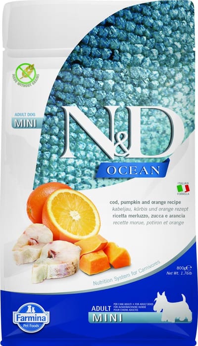 Farmina Ocean Kabeljauw, Pompoen & Sinaasappelsmaak Miniaturen Hondenvoer 800 g