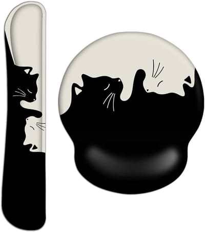 Ergonomische Polssteun voor Toetsenbord en Muis - Comfortabele Muismat met Polssteun en Kattenthema