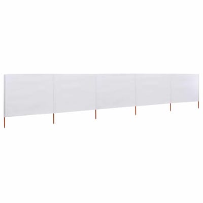 vidaXL - Windscherm - 5-panelen - 600x80 - cm - stof - zandwit
