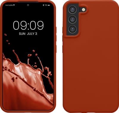 kwmobile telefoonhoesje geschikt voor Samsung Galaxy S22 Plus - Hoesje met siliconen coating - Smartphone case in roestoranje