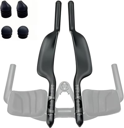 Fiets Stuurverlenging - Aero Bars - Comfortabel Fietsen - Volledig Koolstofvezel - 222 mm - Zwart Mat