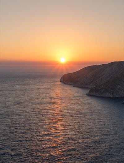 Canvas Schilderij Zonsondergang Zakynthos - 60x80cm - Schilderij Zonsondergang