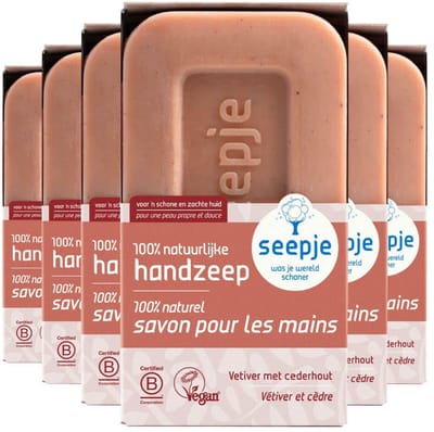 Seepje Handzeep Blok - Vetiver met Cederhout - 6 x 120 gr