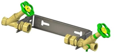 Schlösser Armaturen JS Watermeter-inbouwset horizontaal, met continu debiet Q3=4m^3/h, 1 1/4'' x 1 1/4'', beugel van roestvrij staal, verstelbaar, 0022103000001