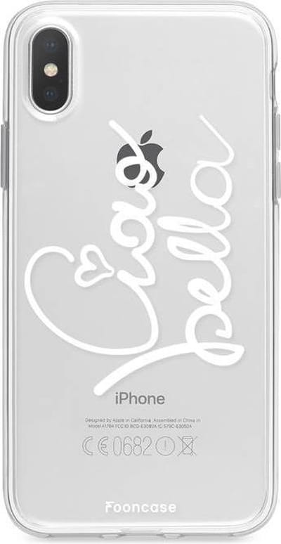 Fooncase Hoesje Geschikt voor iPhone X - Shockproof Case - Back Cover / Soft Case - Ciao Bella!