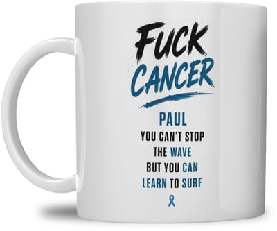 MOK | FUCK CANCER | GOLF WATERVERF DESIGN | GEPERSONALISEERD MET NAAM | WIT