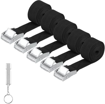 Unyqoos® Set van 5 verstelbare zwarte spanbanden met ratel voor veelzijdig gebruik