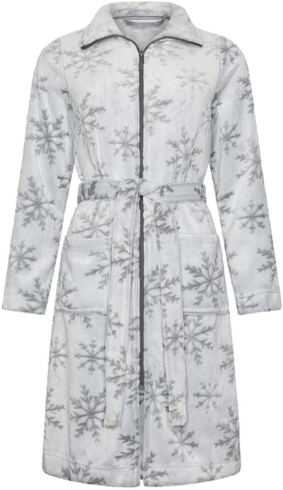 Rebelle - Badjas - Silver Frost - Fleece - Rits - Grijs - Maat M