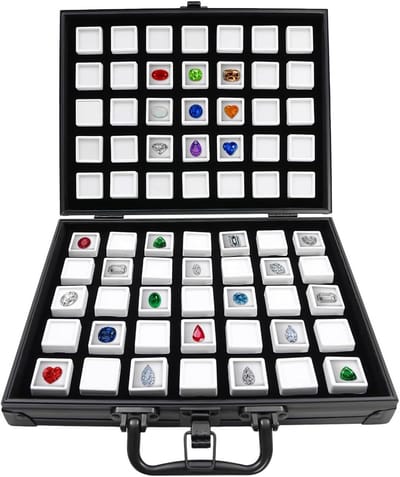 Opbergkoffer Sieraden - Display Box - Kleine Items Sorteren - 60 Vakjes Inclusief - 28.5 x 24.5 cm - Zwart