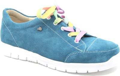 Finn Comfort, SWANSEA, 02860-735483, Petrol lichtgewicht veterschoenen wijdte H