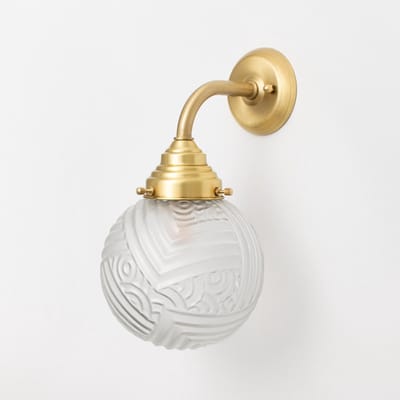 Wandlamp Nouveau Romance Geëtst Curve Messing - Art Deco Trade