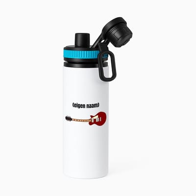 Hacebo® - rode elektrische gitaar met eigen naam waterfles met draaidop blauw - Gitaar - muziek liefhebbers - gitaristen - gitaar liefhebbers - verjaardag - cadeau - kado - water fles - 850ML