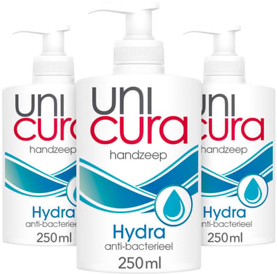 Unicura Antibacteriële Handzeep Hydra - 3 x 250 ml - Voordeelverpakking