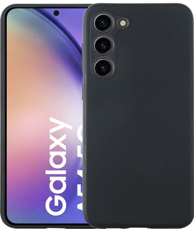Samsung Galaxy A54 hoesje - Zacht TPU backcover - binnenkant microvezel laagje - Zwart