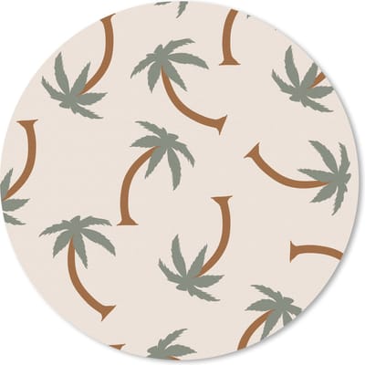 Muismat rond 20x20 cm - Mousepad Palmboom - Patronen - Pastel - Ronde muismatten