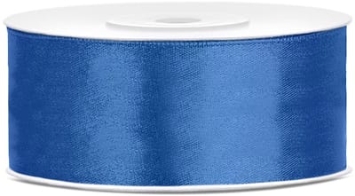 PARTYDECO - Koningsblauwe satijnen lint 2,5 cm x 25 m voor decoratie
