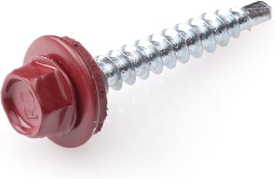 Dak & Gevel - Profielplaatschroef - 4,8 x 35mm - Verzinkt - Voldraad - Rood (200 stuks)