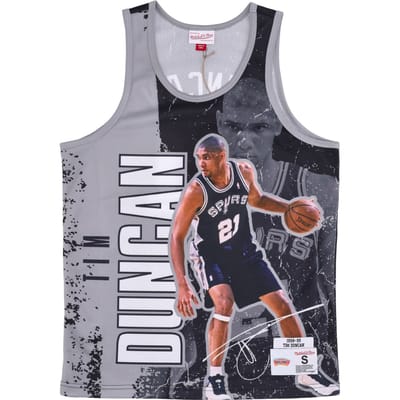 Basketbaltype tanktop voor heren Nba Burst Mesh tank nr. 21 Tim Duncan Saaspu originele teamkleuren