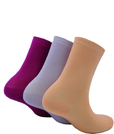The Sockmaker - Sokken Dames - 3-Pack - Maat 36-41 - Duurzaam Bamboe & Naadloos - Effen Lila, Zalm & Bordeauxrood