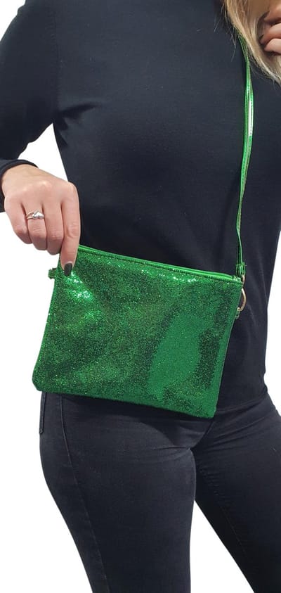 Glitter schoudertas - groen - Feest/ festival/ carnaval
