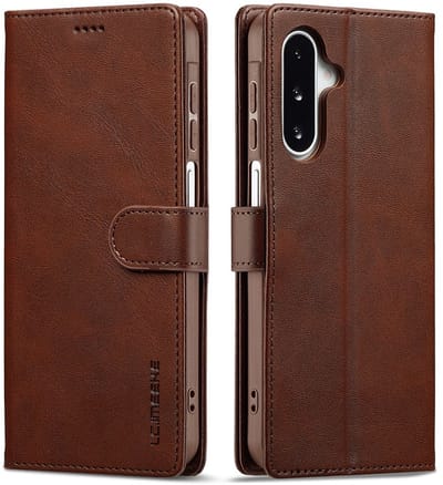 LC.IMEEKE Hoesje - Geschikt voor Samsung Galaxy A17 Hoesje - LC.IMEEKE Luxe Book Case - Donkerbruin