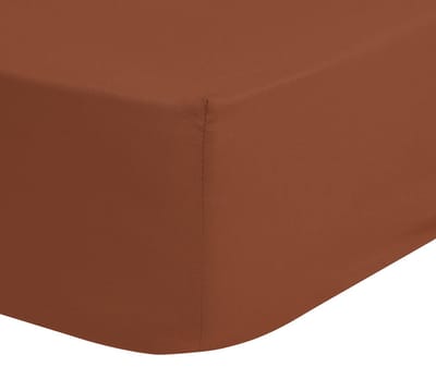 Good Morning hoeslaken effen kleur - 1 persoons 90x220 cm - Terra - 100% Katoen jersey