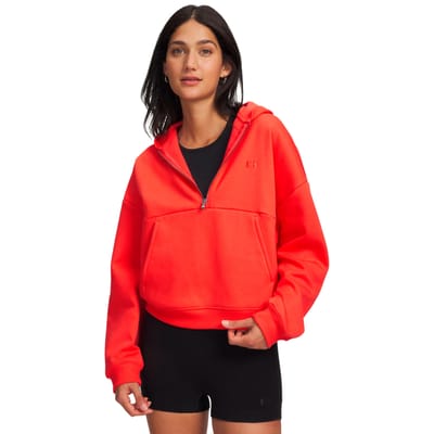 Under Armour Icon Fleece Halfzip Sweater met capuchon Dames-rood, rood