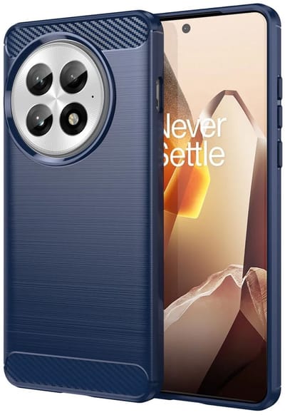 Geborsteld TPU Hoesje Geschikt voor OnePlus 13 | Beschermhoes | Back Cover | Flexibel TPU | Stijlvol Carbon | Dun | Blauw