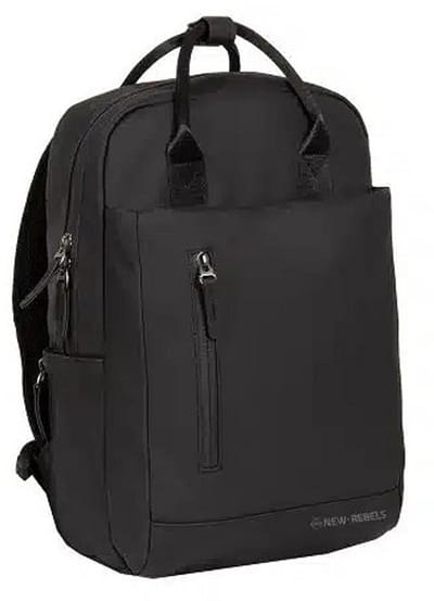 New Rebels Bruce Miami Rugzak 9L Waterafstotende Laptop Rugtas 13 inch Schooltas en Werktas van PU Nylon Comfortabel Comp 9L Black