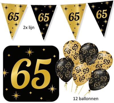 5 delig - 65 jaar feest versiering pakket Classy Party.